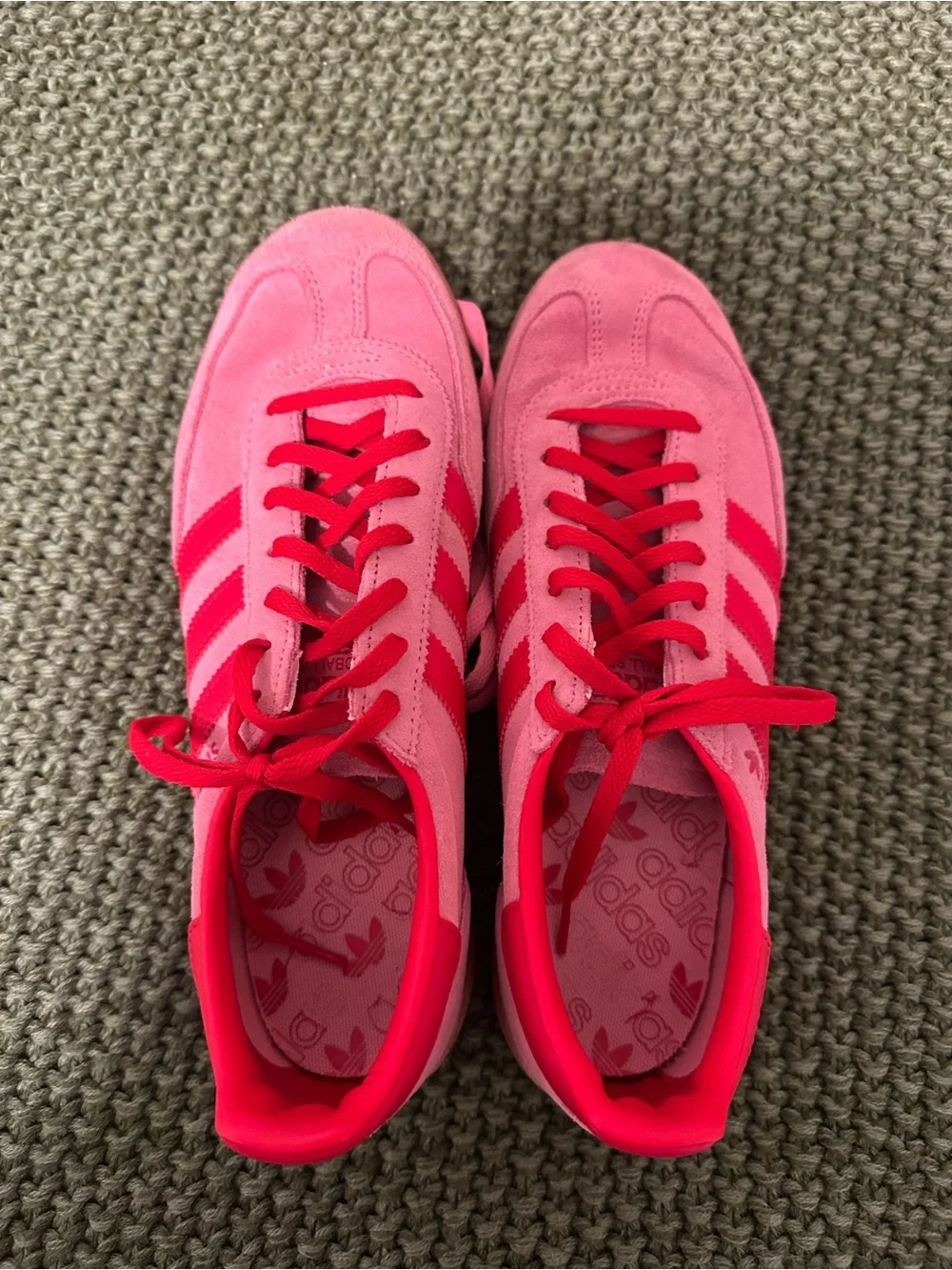 adidas Pink and Red Spezial Low-Top Sneakers